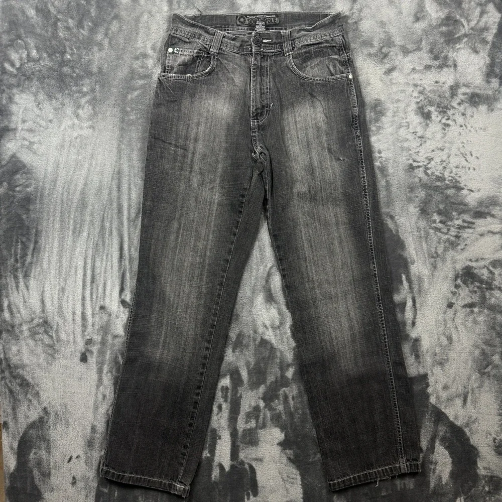 Southpole Jeans Mens 30 Black Good Faded Straight Leg Y2K Skater Streetwear 9442